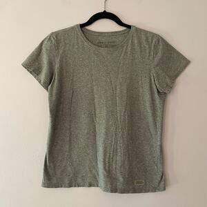 Life Is Good Gray Basic T-Shirt Normcore Casual Cotton Women's size Medium